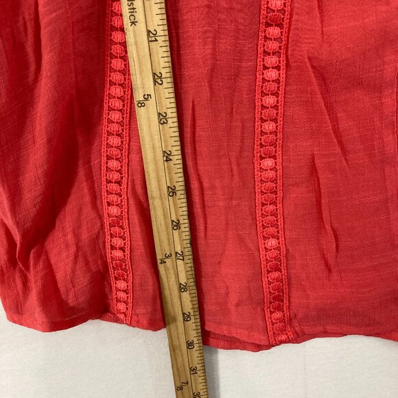 New Counterparts Top size 2X Orange Soft Comfy Split Neck Popover Blouse Preppy - Picture 4 of 9